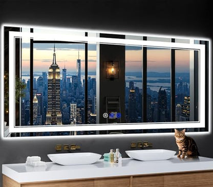 72"x32" LED Bathroom Mirror with Lights,Anti-Fog,3 Color Modes