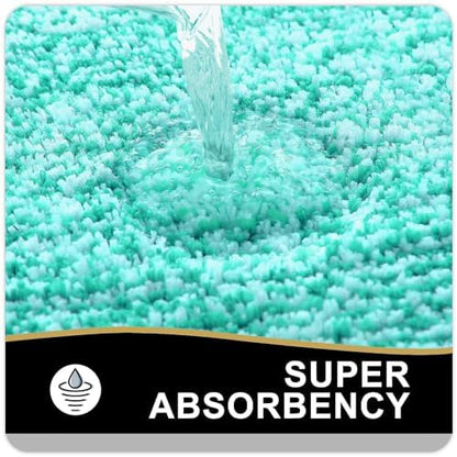 OLANLY Small Bathroom Rugs 24x16, Absorbent Microfiber Bath Rugs, Green
