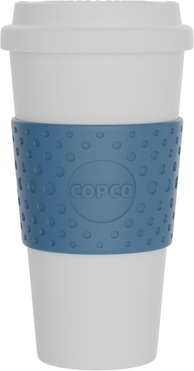 Copco Acadia 16 oz Travel Mug - Insulated Reusable Coffee Tumbler with Double-Walled Plastic, Leak-Proof Lid, BPA-Free - Portable Mug for Hot & Cold Drinks, Cup Holder Friendly (Blue) (Pack of 6)