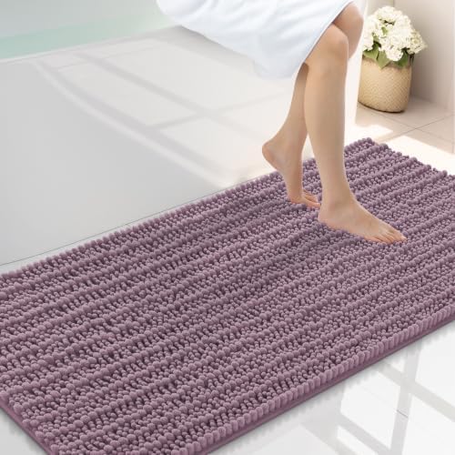 Smiry Bathroom Rugs 47X24, Extra Soft Rubber Backing Chenille Bath Mats