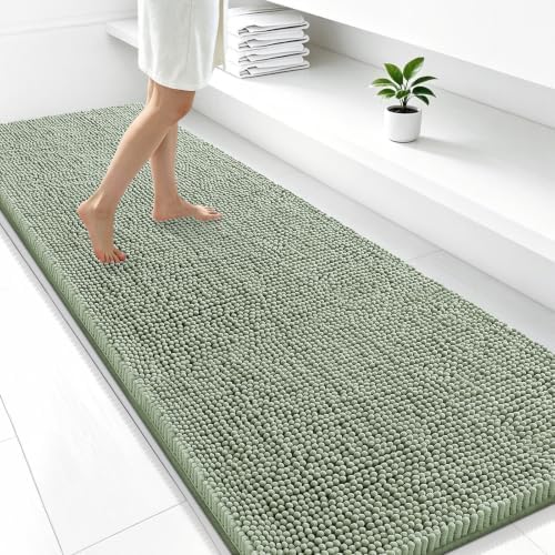 Smiry Bathroom Rugs 47X24, Luxury Chenille Extra Soft Absorbent Bath Mat