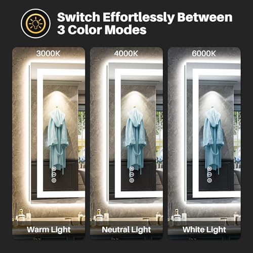 Briivue 24x30 Inch LED Bathroom Mirror with Lights, Backlit & Front Lit