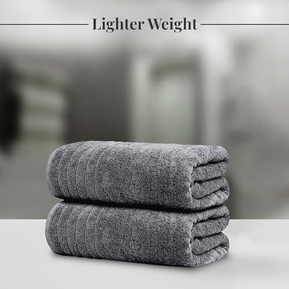 Tens Towels 2 Piece Extra Large Bath Sheets 35 x 70 Inches, Dark Grey