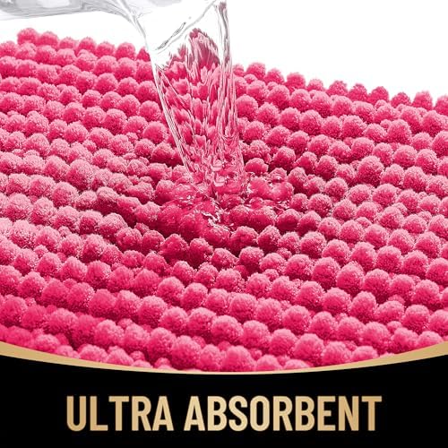 OLANLY Thick Chenille Absorbent Bathroom Rugs Mat 30x20, Hot Pink