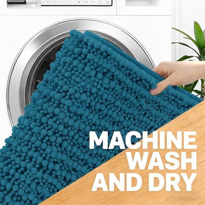 OLANLY Bathroom Rugs 34x21, Thick Soft Absorbent Chenille Bath Rugs