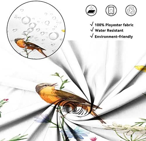 AWERT Small Half Size Stall Shower Curtain with Hooks Shower Stall Curtain 48 x 72 Funny Bird for Bathroom/RV and Camper