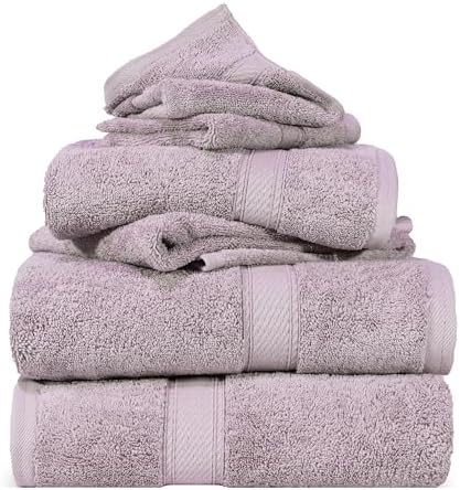 SUPERIOR Egyptian Cotton Ultra Plush & Absorbent, 6 Piece Set, Purple