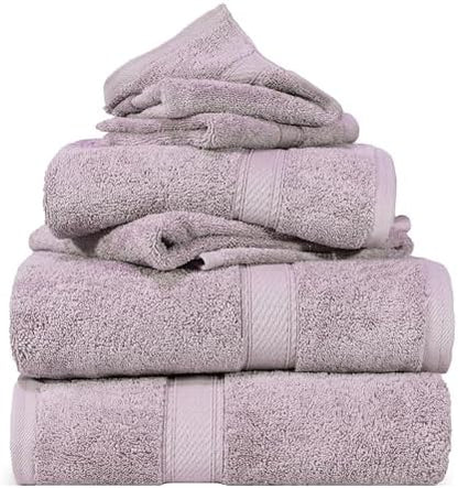 SUPERIOR Egyptian Cotton Ultra Plush & Absorbent, 6 Piece Set, Purple