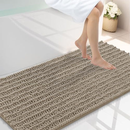 Smiry Bathroom Rugs 44X24, Extra Soft Rubber Backing Chenille Bath Mats
