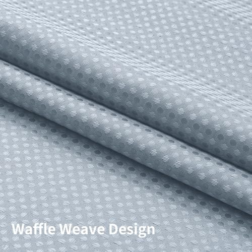 Colorful Star Waffle Weave No Hook Shower Curtain, 72 x 75 Inch, Fog Blue