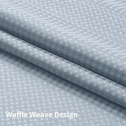 Colorful Star Waffle Weave No Hook Shower Curtain, 72 x 75 Inch, Fog Blue