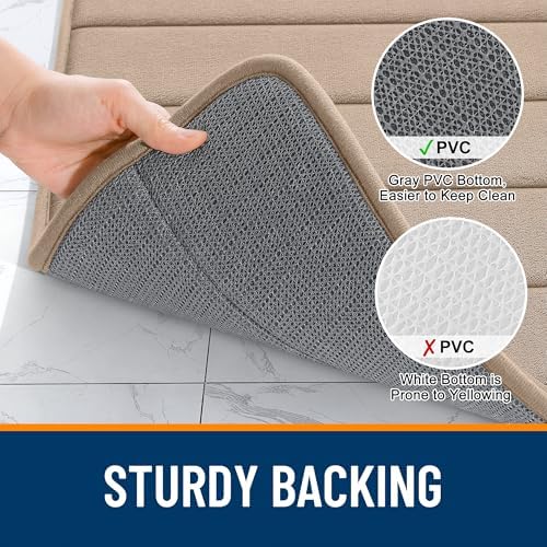 OLANLY Memory Foam Long Bathroom Rugs Runner 47x17, Super Soft Absorbent