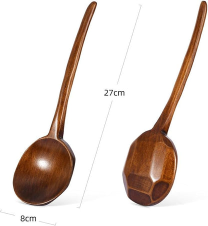 Wood Cooking spoon, 1PC 10.8 inches Long Handle Spoons for Mixing,Tasting Stirring food, Large Wooden Cooking Utensils for Cooking and Crafts