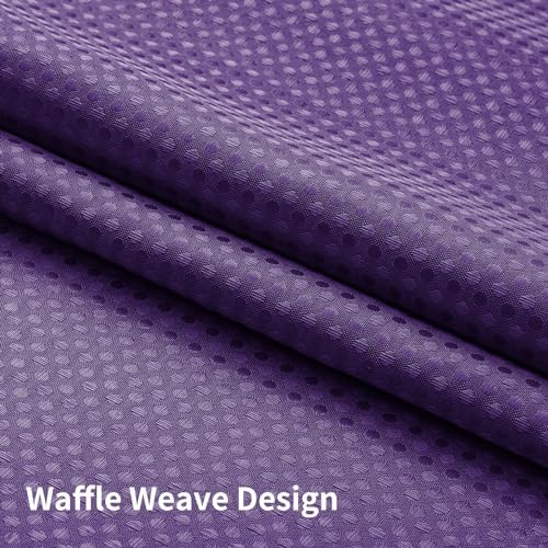Colorful Star Purple No Hook Waffle Shower Curtain with Liner, 72"W x 75"L