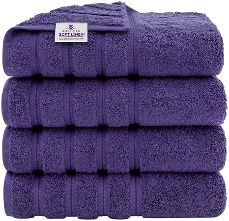 American Soft Linen 100% Cotton Luxury Turkish Towels, 4 PC Bath Towel Set