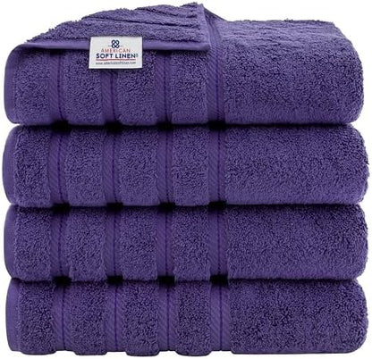 American Soft Linen 100% Cotton Luxury Turkish Towels, 4 PC Bath Towel Set