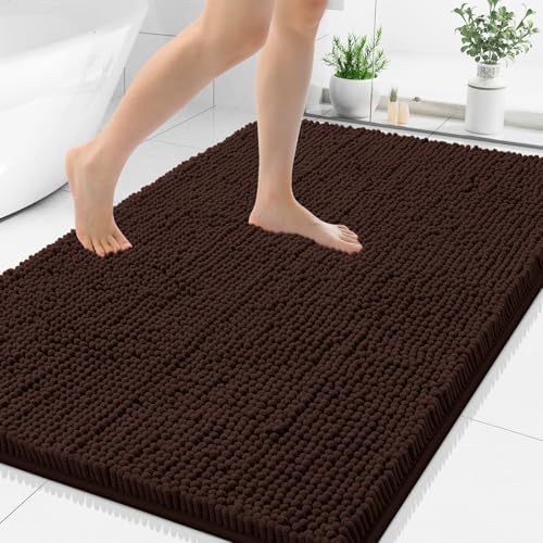 Smiry Bathroom Rugs 48X32, Luxury Chenille Extra Soft Absorbent Bath Mat