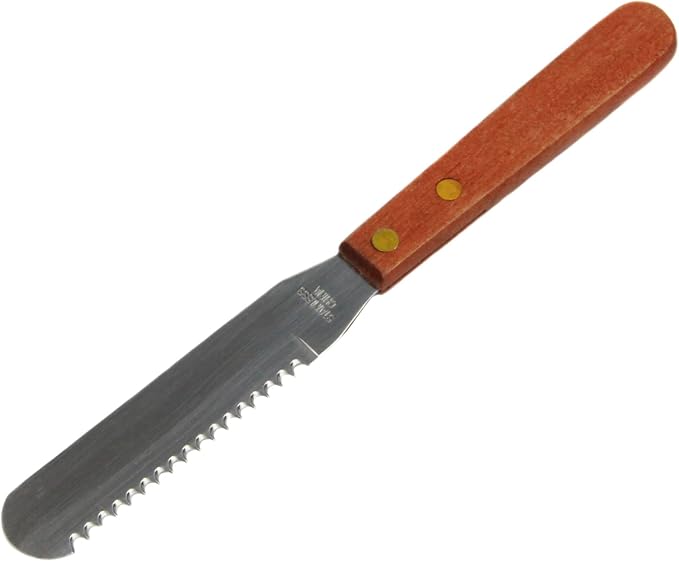 Chef Craft Select Stainless Steel Cut and Spread Knife, 4 inch blade 8 inches in length, Wood Handled