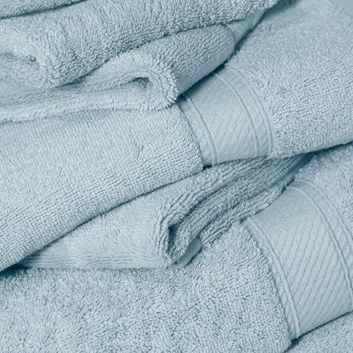 SUPERIOR Egyptian Cotton Ultra Plush & Absorbent, 12 Piece Set, Light Blue