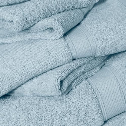 SUPERIOR Egyptian Cotton Ultra Plush & Absorbent, 12 Piece Set, Light Blue