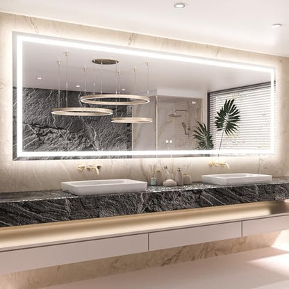 Keonjinn 96x36 Inch LED Bathroom Mirror with Lights, Fast & Safe Defogging