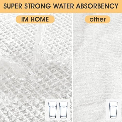 IM HOME Waffle Bath Mat Set 3 Piece White,Woven Modern Bath Rug Mats, Absorbent Non Slip Bath Floor Mat, Soft Washable Boho Bath Rugs with Tassels for Bathroom, Bedroom, Kitchen