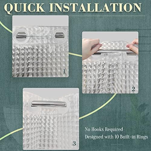 No Hook Shower Curtain or Liner, Standard Size 71 x 74, Square