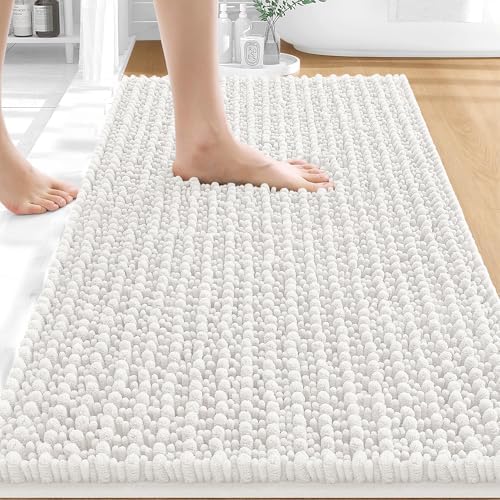OLANLY Bathroom Rugs 30x20, Thick Soft Absorbent Chenille Bath Rugs