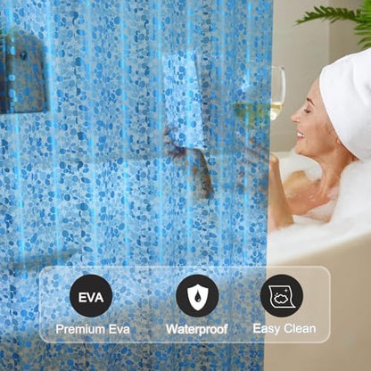Shower Curtain Liner, 100% Waterproof Eva Shower Curtains with 3 Duty Heavy Bottom Magnets and 12 Rust Proof Grommets, 72x72 Weighted Shower Liner for Shower Stall, Bathtubs