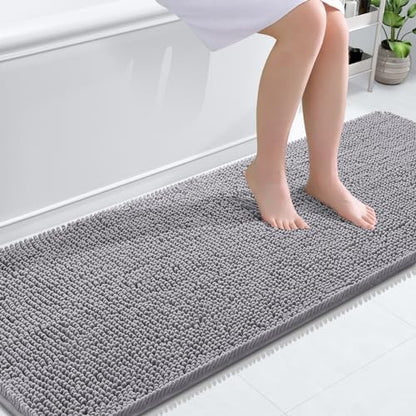 OLANLY Bathroom Runner Rugs 70x24, Extra Soft Absorbent Chenille Bath Rugs