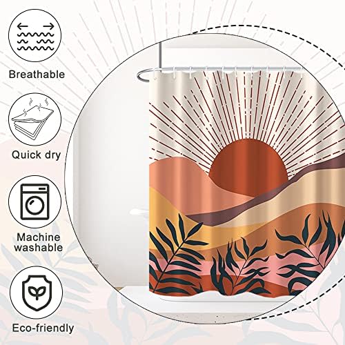 Boho Terracotta Shower Curtain for Bathroom 72x78 Inch