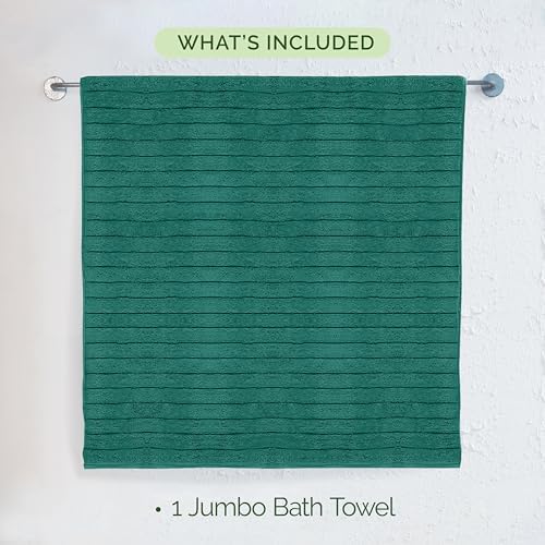 Elegant Comfort 100% Turkish Cotton Corduroy Ribbed Luxury Jumbo Bath Towel Ultra Soft - 35 x 70 Inch - Luxury Spa Premium Hotel Quality Highly Absorbent and Quick Dry Large Bath Towel, Turquoise