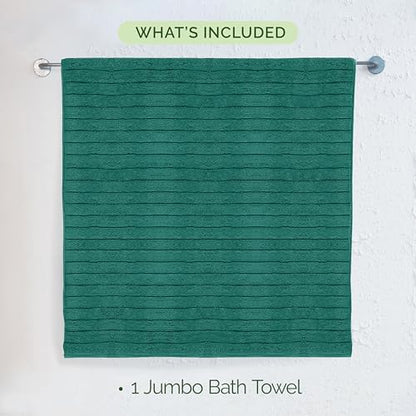 Elegant Comfort 100% Turkish Cotton Corduroy Ribbed Luxury Jumbo Bath Towel Ultra Soft - 35 x 70 Inch - Luxury Spa Premium Hotel Quality Highly Absorbent and Quick Dry Large Bath Towel, Turquoise