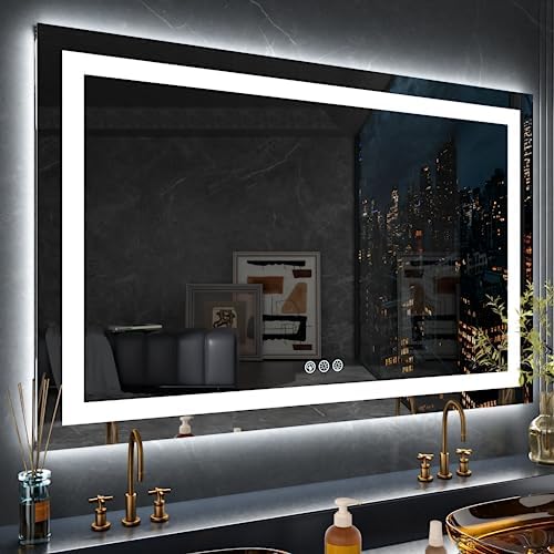 LOAAO 60"X28" RGB LED Bathroom Mirror with Lights, UL Listed