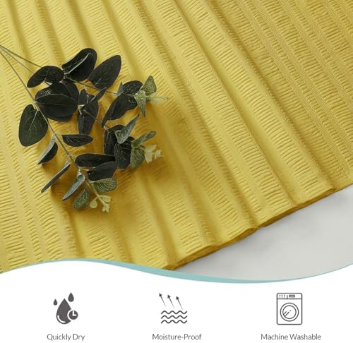 Aiyufeng Moga Lemon Yellow Shower Curtain, 3D Design Fabric Shower Curtains, Premium Spa Quality Modern Shower Curtains for Bathroom, 36"x72", Lemon Yellow