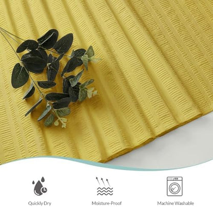 Aiyufeng Moga Lemon Yellow Shower Curtain, 3D Design Fabric Shower Curtains, Premium Spa Quality Modern Shower Curtains for Bathroom, 36"x72", Lemon Yellow