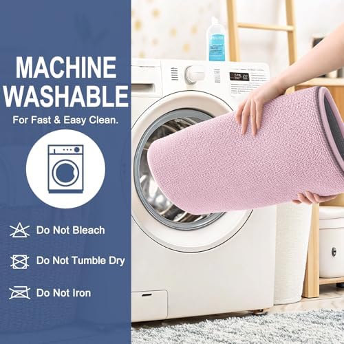 OLANLY Memory Foam Bathroom Runner Rugs 59x24, Long Bath Mats, Dusty Rose