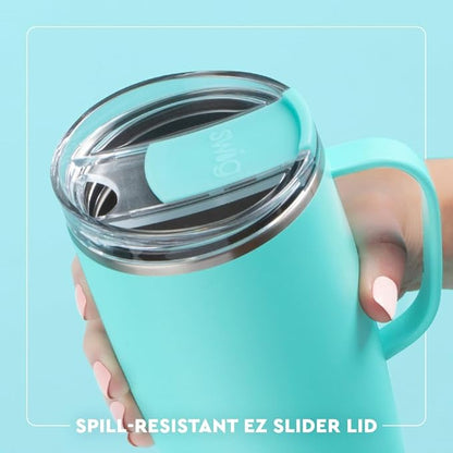 Swig Life 22oz Travel Mug, Insulated Tumbler with Handle and Lid, Cup Holder Friendly, Dishwasher Safe, Stainless Steel, Travel Coffee Cup, Insulated Mug with Lid (Sun Chaser)