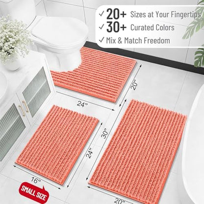 OLANLY Bathroom Runner Rugs 59x24, Thick Soft Absorbent Chenille Bath Rugs