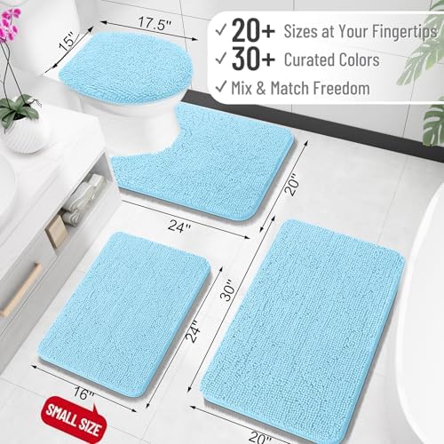 OLANLY Bathroom Runner Rugs 45x27, Extra Soft Absorbent Chenille Bath Rugs