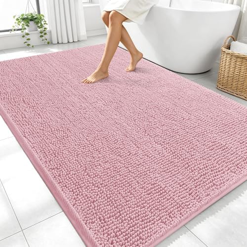 OLANLY Large Bathroom Rugs 70x46, Extra Soft Absorbent Chenille Bath Rugs