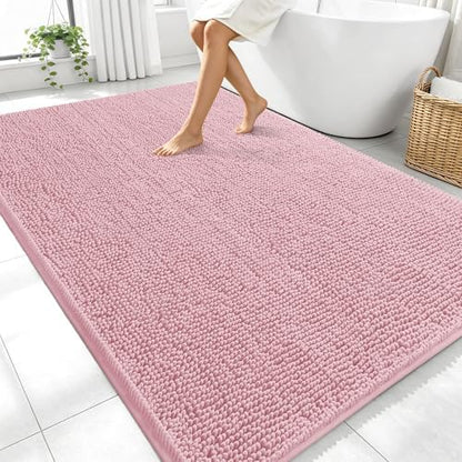 OLANLY Large Bathroom Rugs 70x46, Extra Soft Absorbent Chenille Bath Rugs