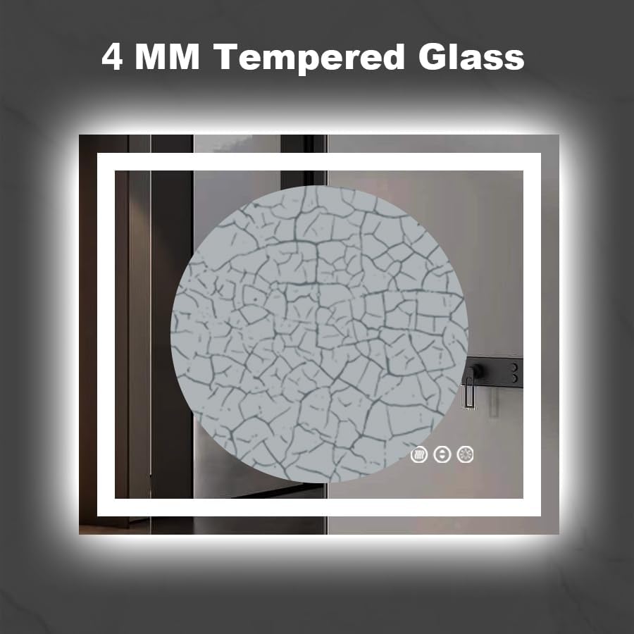 Amorho LED Bathroom Mirror 48"X38" with Front Light and Backlit