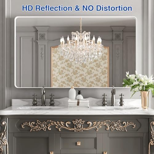 WEER White Bathroom Vanity Mirror 50x30 Inch
