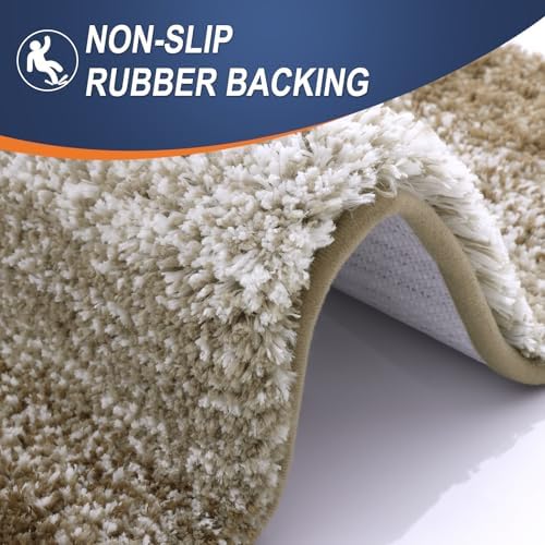 OLANLY Luxury Toilet Rugs U-Shaped 24x20, Soft Absorbent Microfiber Mat