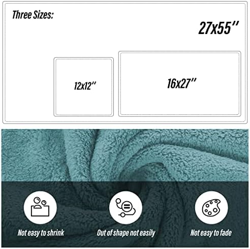 MOONQUEEN Ultra Soft Towel Set-Quick Drying - 2 Bath Towels 2 Hand Towels 2 Washcloths-Microfiber Coral Velvet Highly Absorbent Towel for Bath Fitness,Bathroom,Sports,Yoga, Travel(Teal, 6 Pcs)
