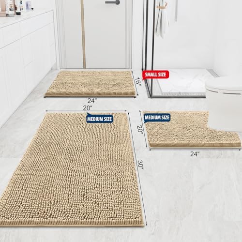 Smiry Bathroom Rugs 59X24, Luxury Chenille Extra Soft Absorbent Bath Mat