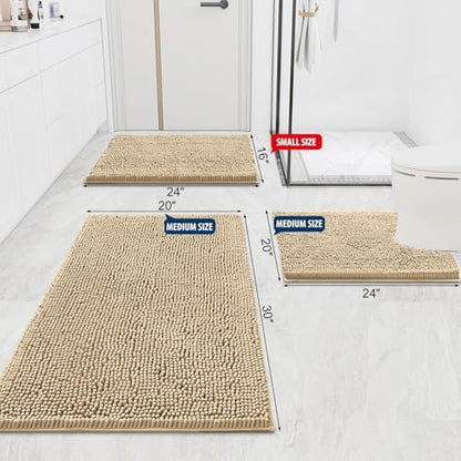 Smiry Bathroom Rugs 59X24, Luxury Chenille Extra Soft Absorbent Bath Mat