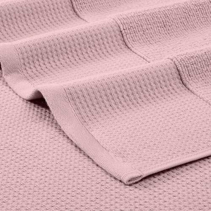 Modern Threads Waffle-Rib 6-Piece Towel Set – Premium Cotton Bath Towels, Ultra-Absorbent & Soft, Elegant Waffle Texture for Bathroom & Spa, Petal