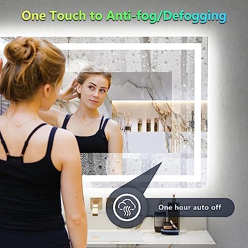 24x36 LED Bathroom Mirror with Lights, RGB Backlit Lighted Mirror